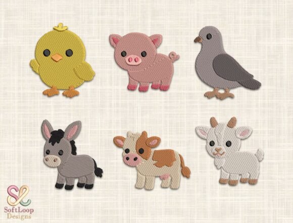Baby Farm Animals Embroidery Bundle