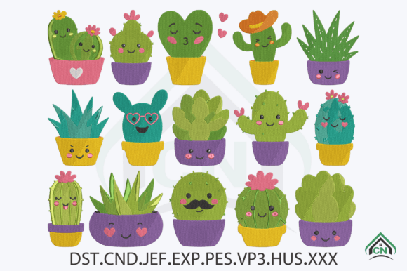 Cactus Embroidery Design Bundle