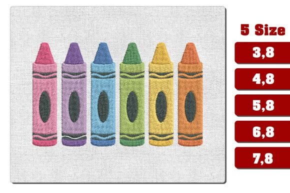 Crayon Rainbow Machine Embroidery Design