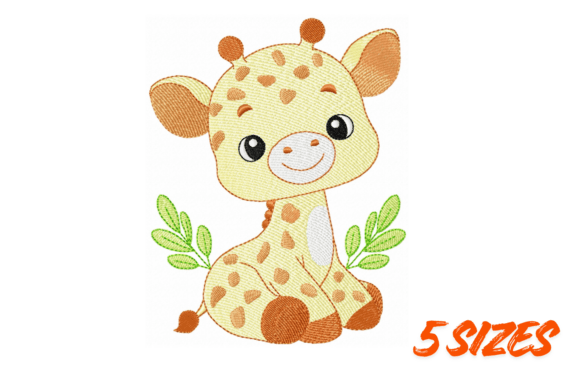 Cute Baby Giraffe Embroidery Design