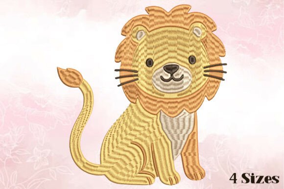 Cute Baby Lion Embroidery Design