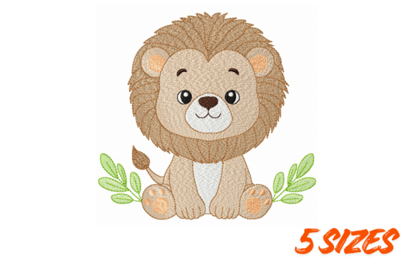 Cute Baby Lion Embroidery Design Set