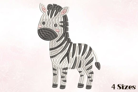 Cute Baby Zebra Embroidery Design