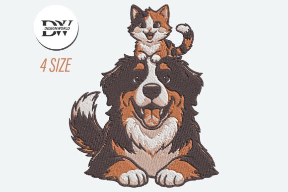 Dog Cat Embroidery Design