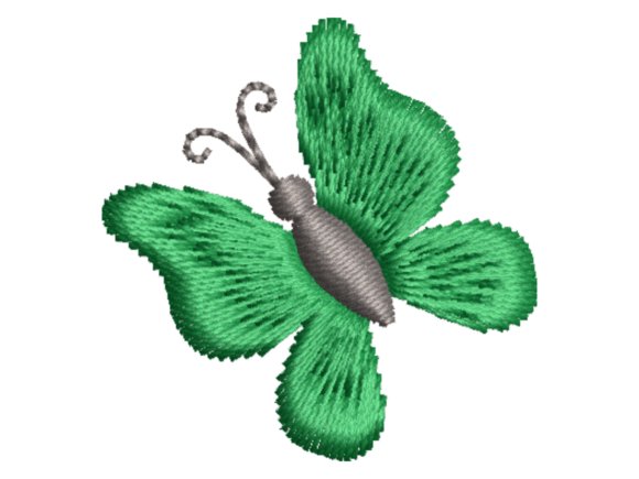Green Butterfly Embroidery Design