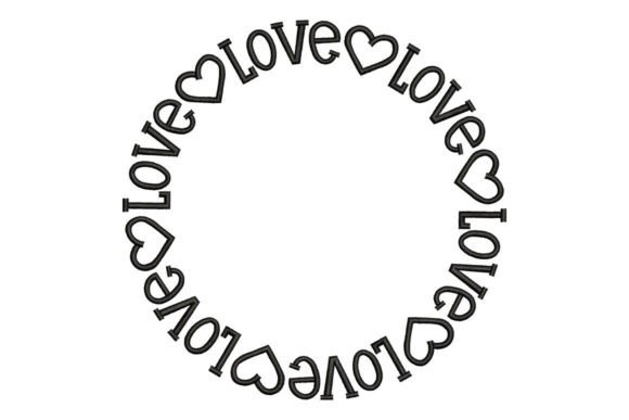 Love Heart Circle Embroidery Design