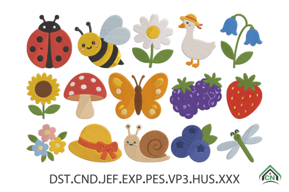 Mini Garden Critters Embroidery Design