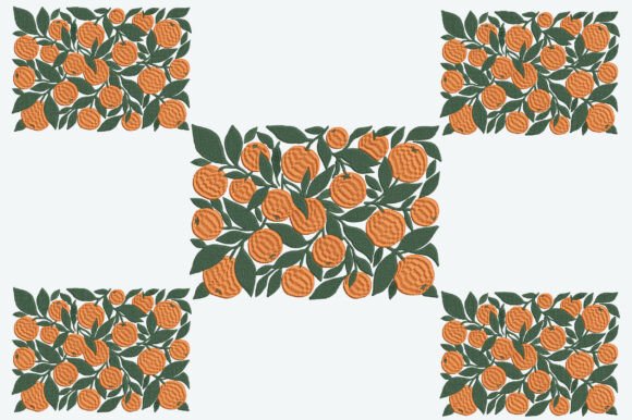 Orange Citrus Embroidery Design