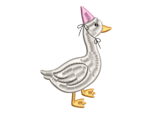 Party Hat Goose Embroidery