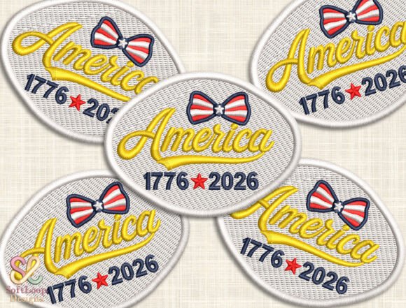 Patriotic USA Patch Embroidery Design
